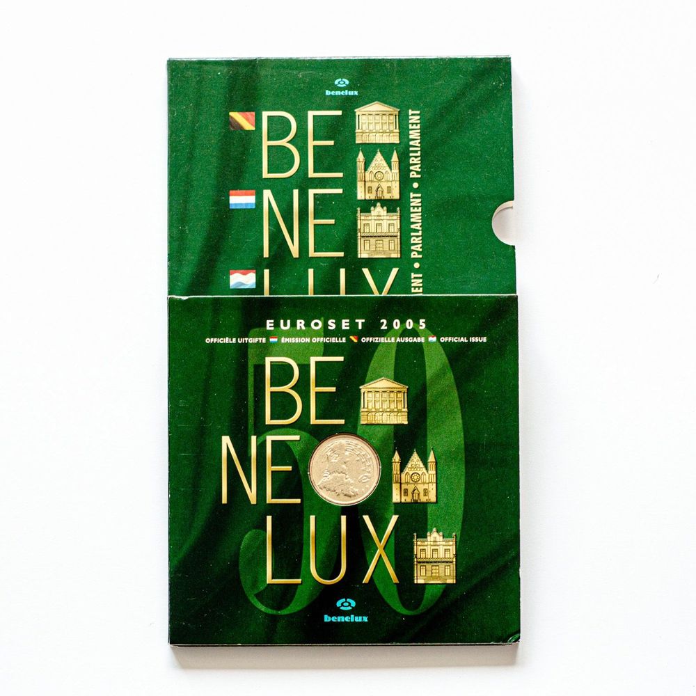 Benelux 2005 Official BU Euro Set – Belgium, Netherlands, Luxembourg + Commemorative Medal