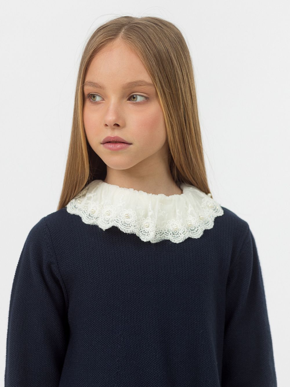 Платье для девочки в школу AT1082 синий