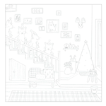 Cute life of small Happy coloring book animals in Pastel Town