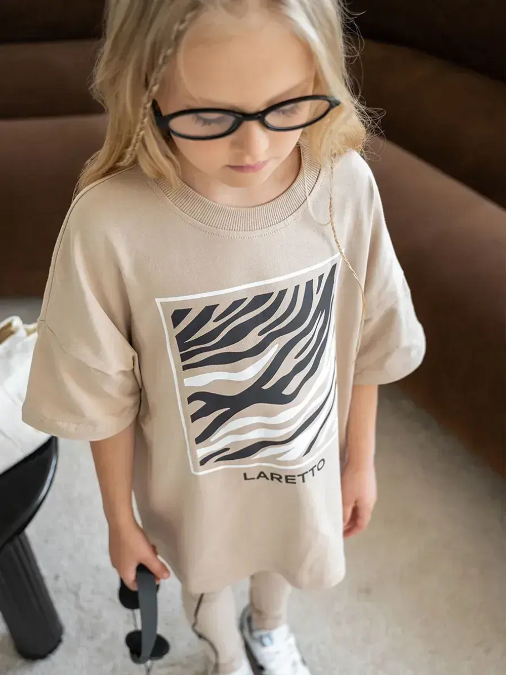 Летний костюм для девочки с лосинами