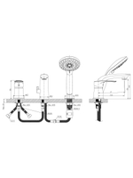 Смеситель Rossinka T40-39 на борт ванны на 3 отверстия