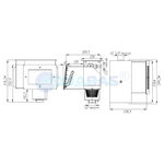 СК.20.5.1 Скиммер с удлиненной горловиной под углом 6 градусов, камерой долива и переливным желобом 2" (внутр.) композит