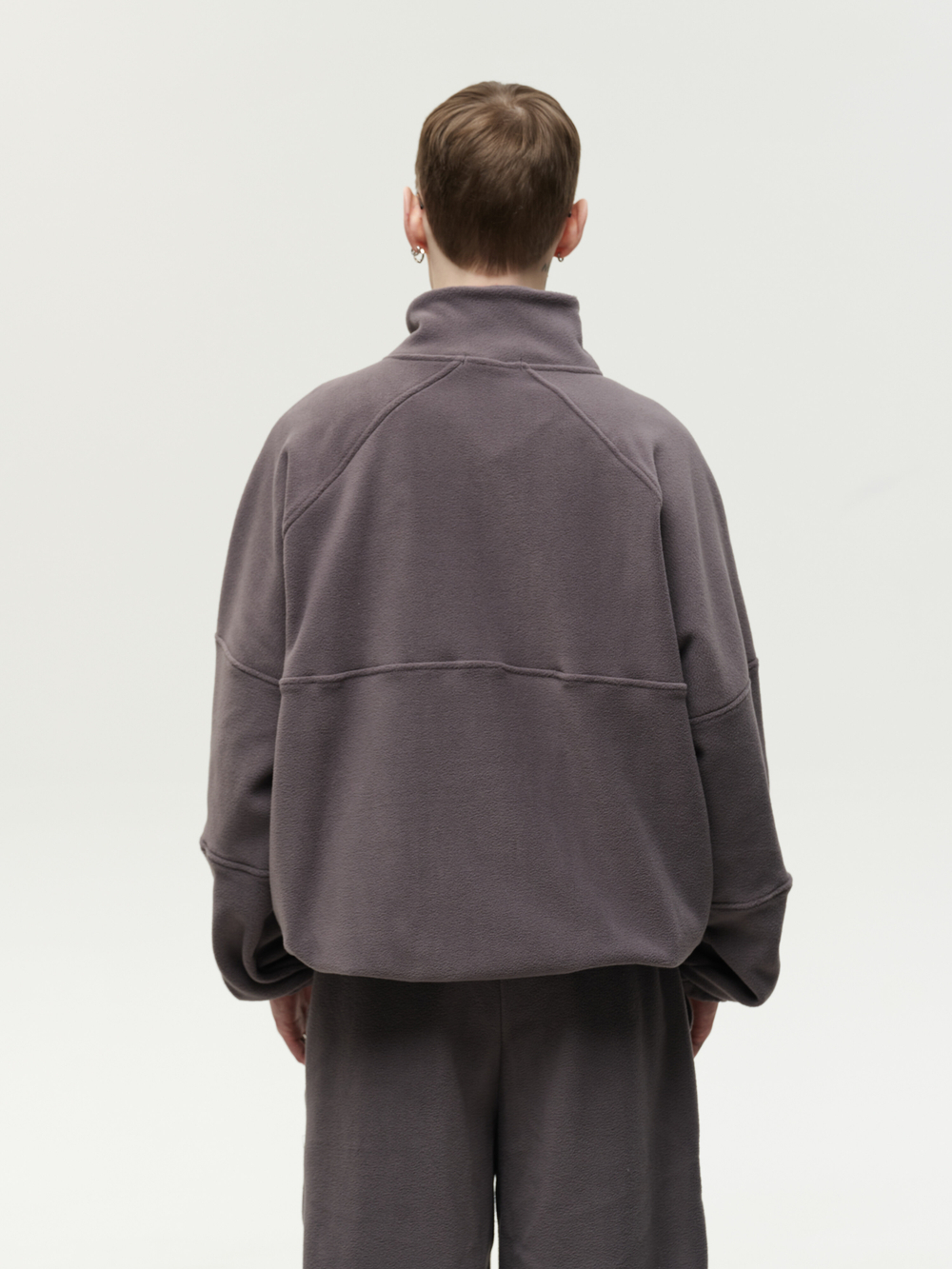 Drawstring Half-Zipped Sweatshirt Grey Excalibur