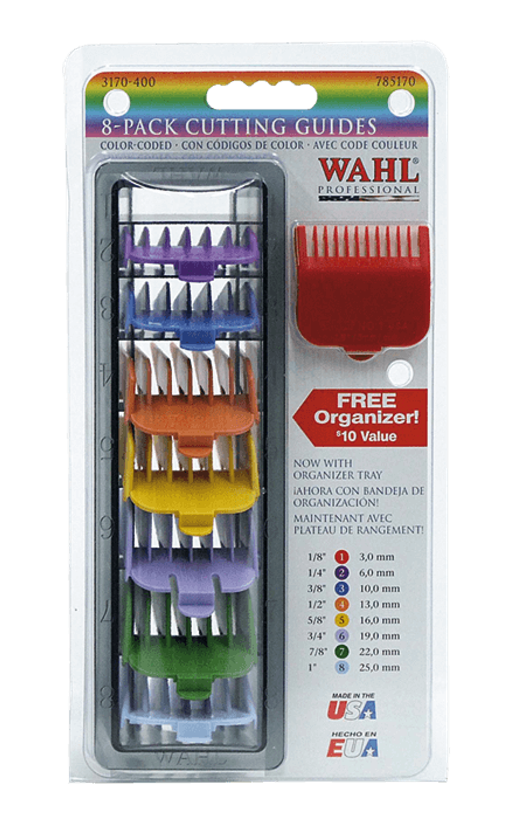 Набор разноцветных насадок Wahl для машинок серии Taper (3170-417) - 3