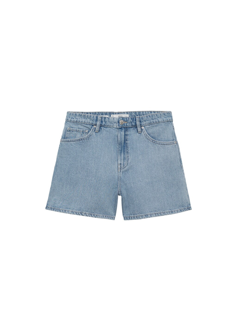 Прямые джинсовые шорты с высокой посадкой