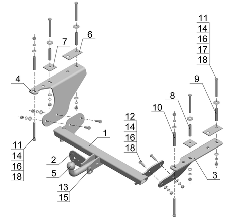 Фаркоп Avtos на SUBARU FORESTER (2008-2012)(паспорт и сертификат в комплекте)(без электрики)SU 05