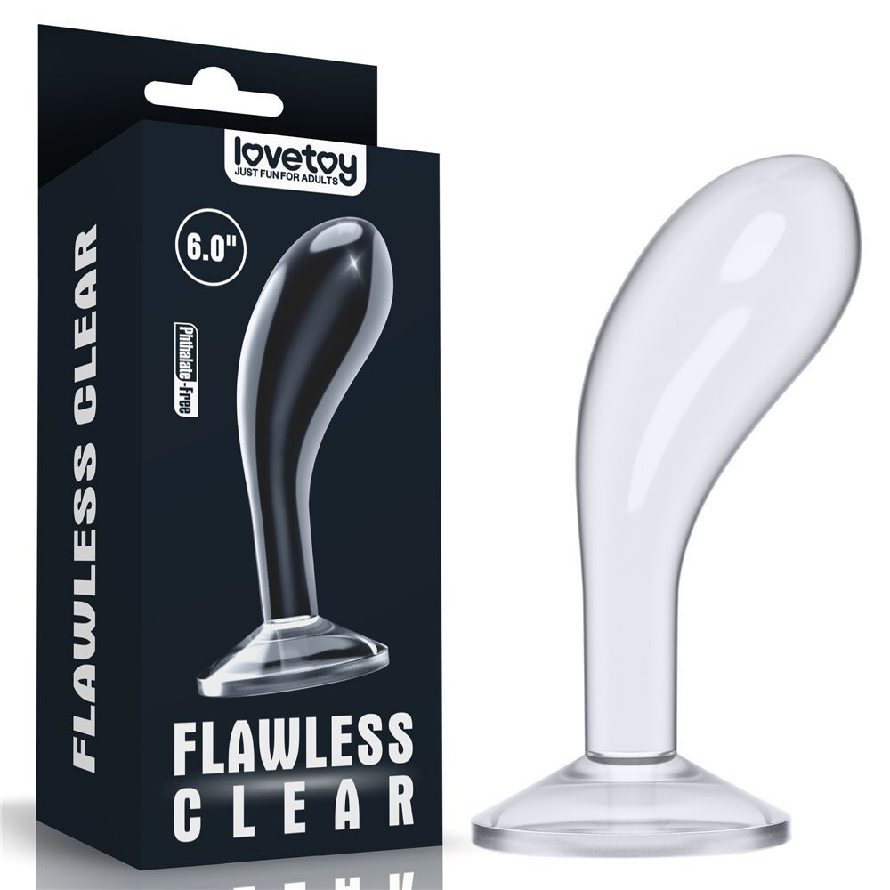 Стимулятор простаты Lovetoy Flawless Clear – прозрачный, 15 см