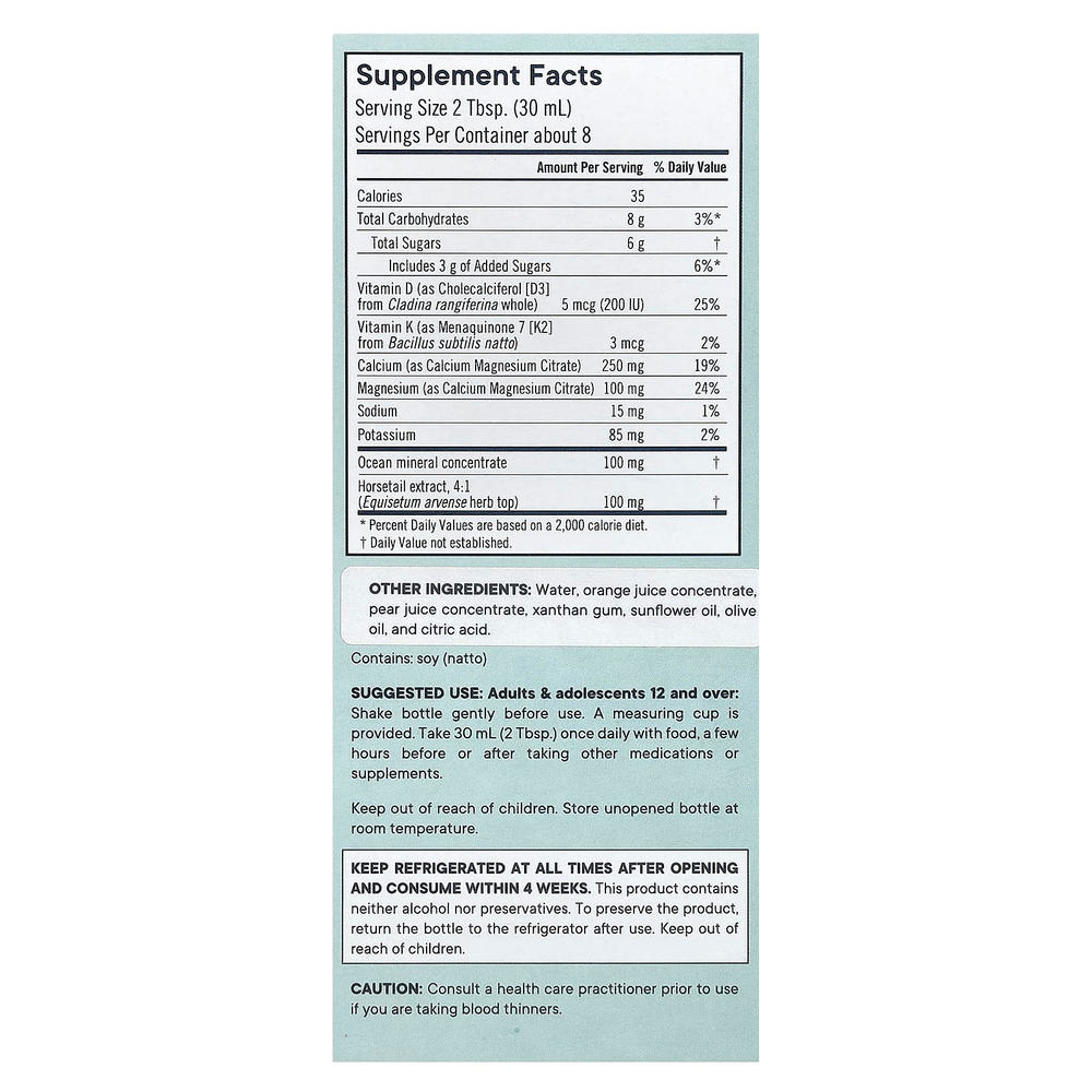 Flora, Bone Health + с кальцием, магнием и витаминами D и K, жидкий, 236 мл (8 жидк. унц.)