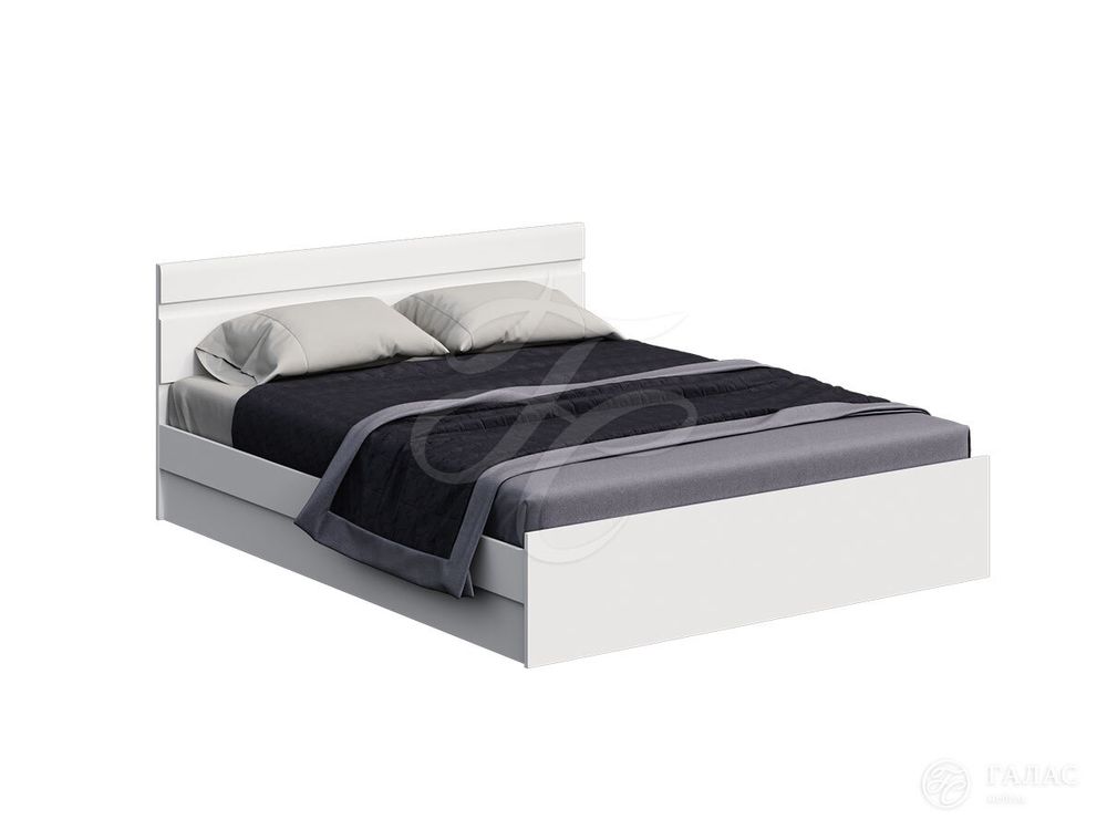 С/Г Нэнси New Кровать 1,6м (Белый глянец холодный)