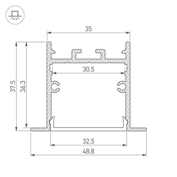 Профиль Arlight SL-LINIA49S-F-2000 ANOD BLACK 039389