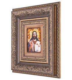 AMB-05/ 6 Икона «Иисус Христос» (с янтарной крошкой) H-22см