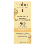 Babo Botanicals, Daily Sheer Fluid Mineral Sunscreen 50, без отдушек, 50 мл (1,7 жидк. унц.)