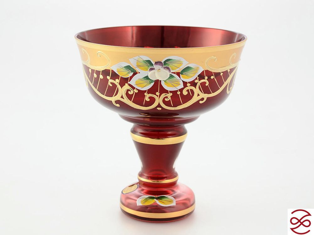 Конфетница красная Bohemia Star Crystal 13 см