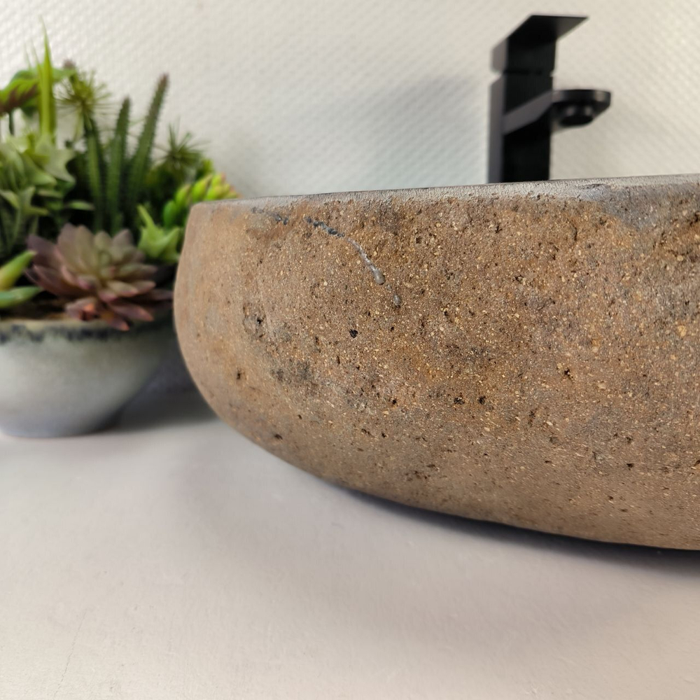 Каменная раковина из речного камня RS-05421 (49*41*15) 0856 из натурального камня