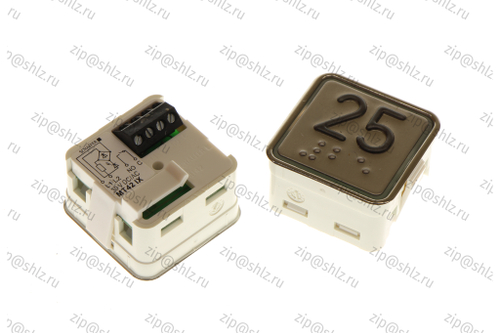 Кнопка (кнопочный модуль) MT42-IXRUS "25 этаж", квадратная, красная подсветка, Брайль