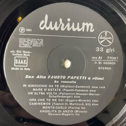 Винтажная виниловая пластинка LP Фаусто Папетти Fausto Papetti 5a Raccolta (Italy 1973)