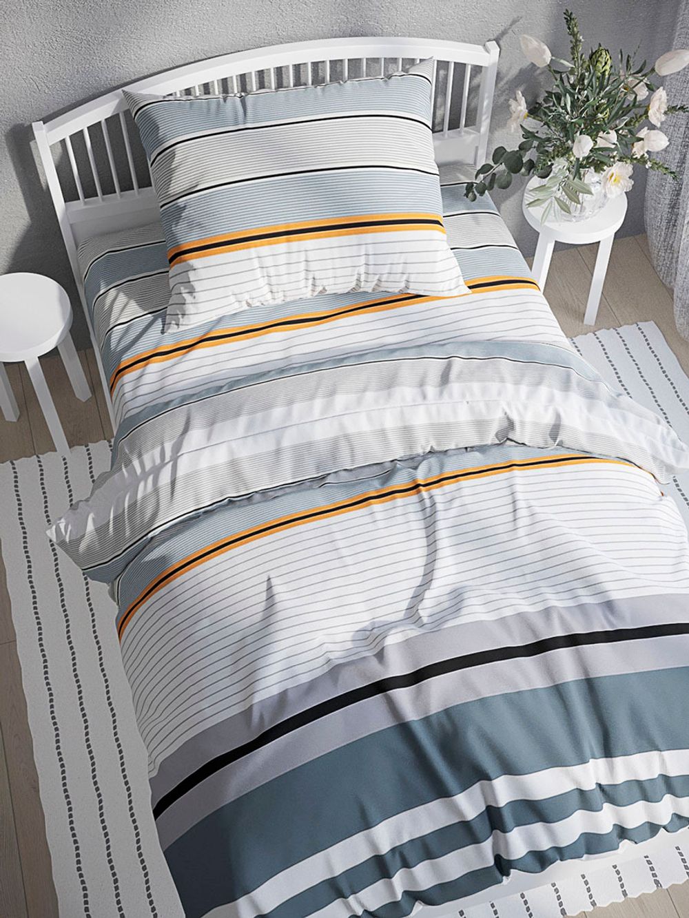 Простынь на резинке Сказка "Аляска" 90х200 см, перкаль