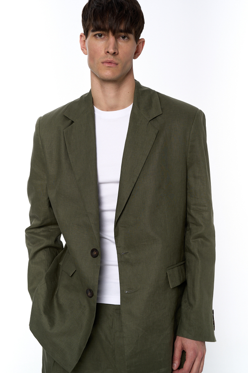 Шорты-бермуды мужские изо льна, серый