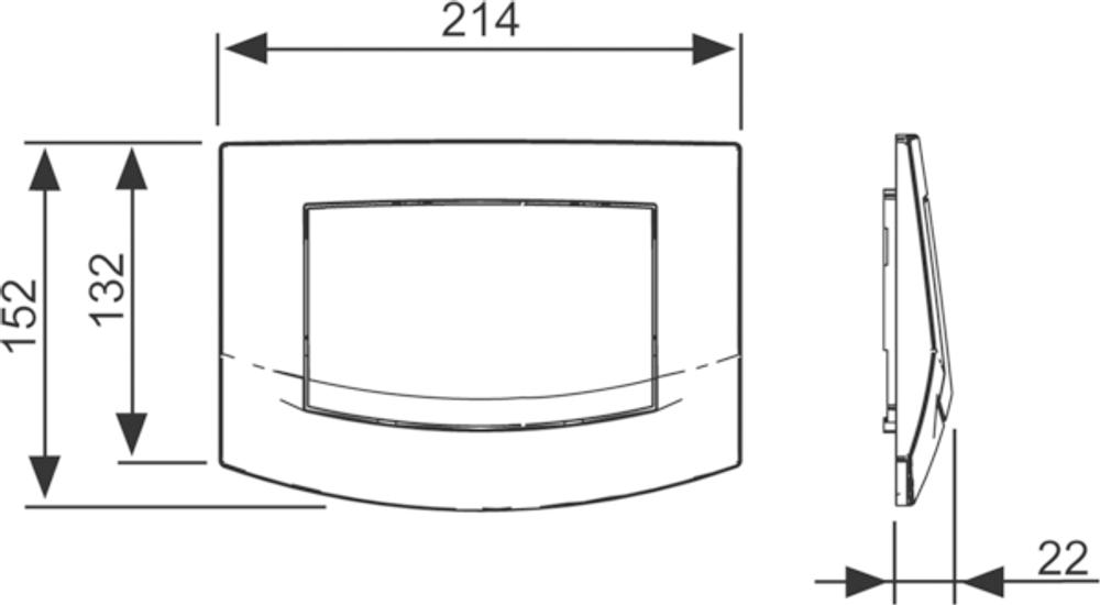 Панель смыва унитаза TECEambia для одинарной системы смыва, цвет хром глянцевый