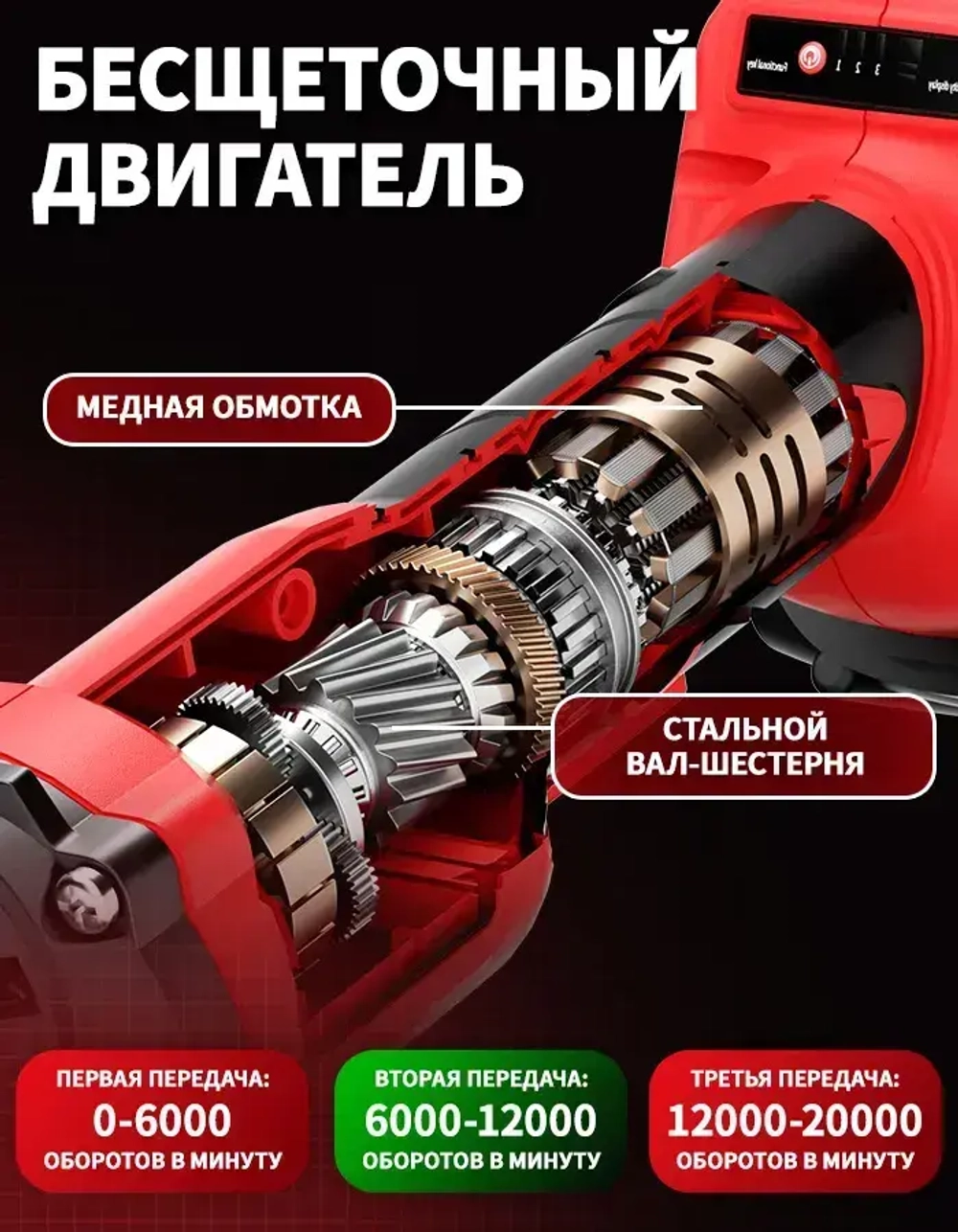 Болгарка аккумуляторная бесщеточная 21В в кейсе углошлифовальная машина, плиткорез электрический, 125ММ ушм аккумуляторная