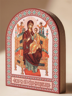 Икона аркой ПБ Всецарица на дереве: 95 х 120 (Синопсисъ)