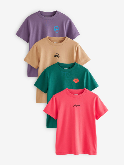 Футболка для мальчика Next E45-242, 4 шт., Сиреневый, Песочный, Зеленый