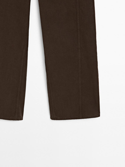 Massimo Dutti Брюки из смесового хлопка, шоколадный
