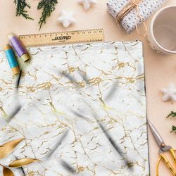 Ткань бифлекс золотистый мрамор