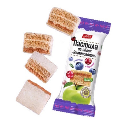 Пастила из яблок "Антоновская" Черника и брусника 30г. Михаэлла