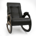 Кресло-качалка №4 каркас - Венге, экокожа - Дунди-108 (темно-коричневый)