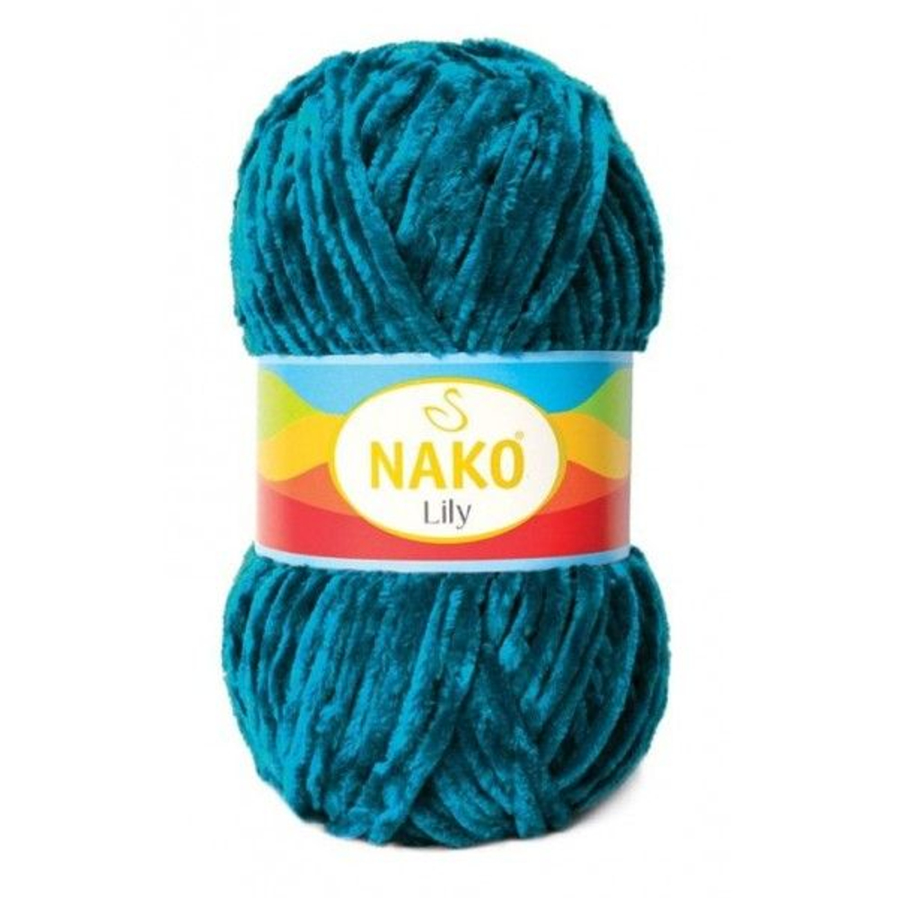 Лили (Lily) пряжа Nako 100%полиэстер 5х100гр/180м (4999 петрольный)