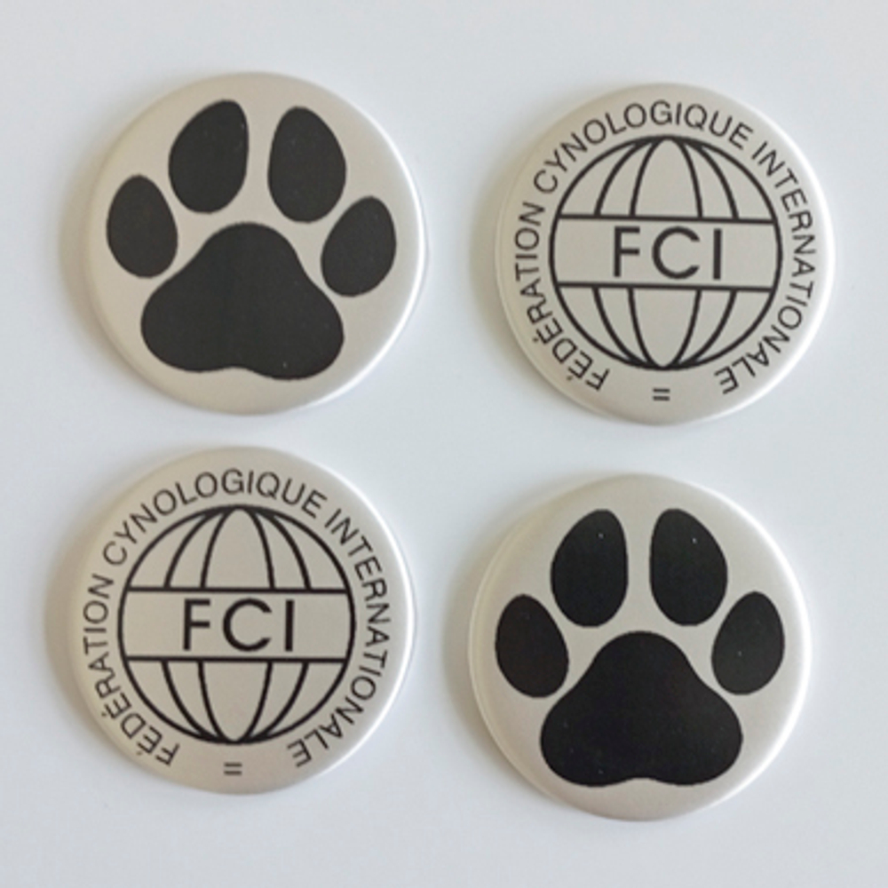 Закатной центр с тканевым покрытием 56 мм. (цвет ткани в ассортименте), печать ЧЁРНАЯ матовая.