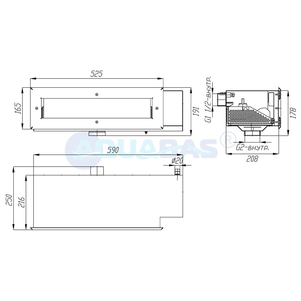 СК.41.0/1 Скиммер с узкой горловиной с системой электронного контроля уровня воды 2" пленка AISI-316