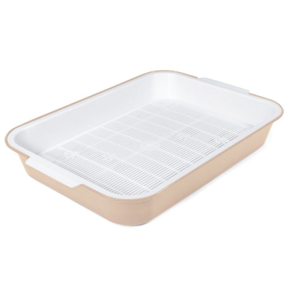 Туалет для кошек с сеткой Gamma "Эстет", бежевый, 380*280*62 мм