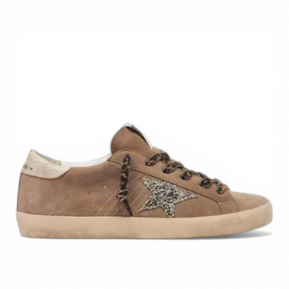 Кеды Golden Goose Superstar Suede Glitter Low-Top Sneakers