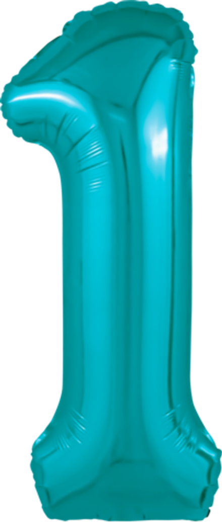Шар (40""/102 см) Цифра, 1 Slim, Океан, 1 шт. в упак. г72