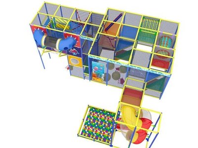 Детский игровой лабиринт «Океан» 70,81 м² (7,3*9,7*5,9 м)