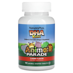 Natures Plus Kid DHA 90 tab, Детский жевательный ДГК Омега 3 со вкусом вишни