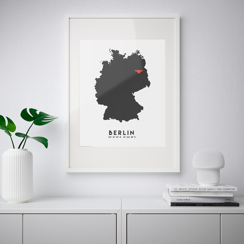 IKEA BILD  (ИКЕА БИЛД)  -  Плакат, красное сердце, Берлин, 40x50 см