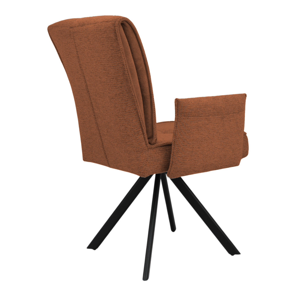 Стул поворотный "Понсо 360" (арт. 115П8), велюр Сиерра 16 оранж, ножка профильная черная