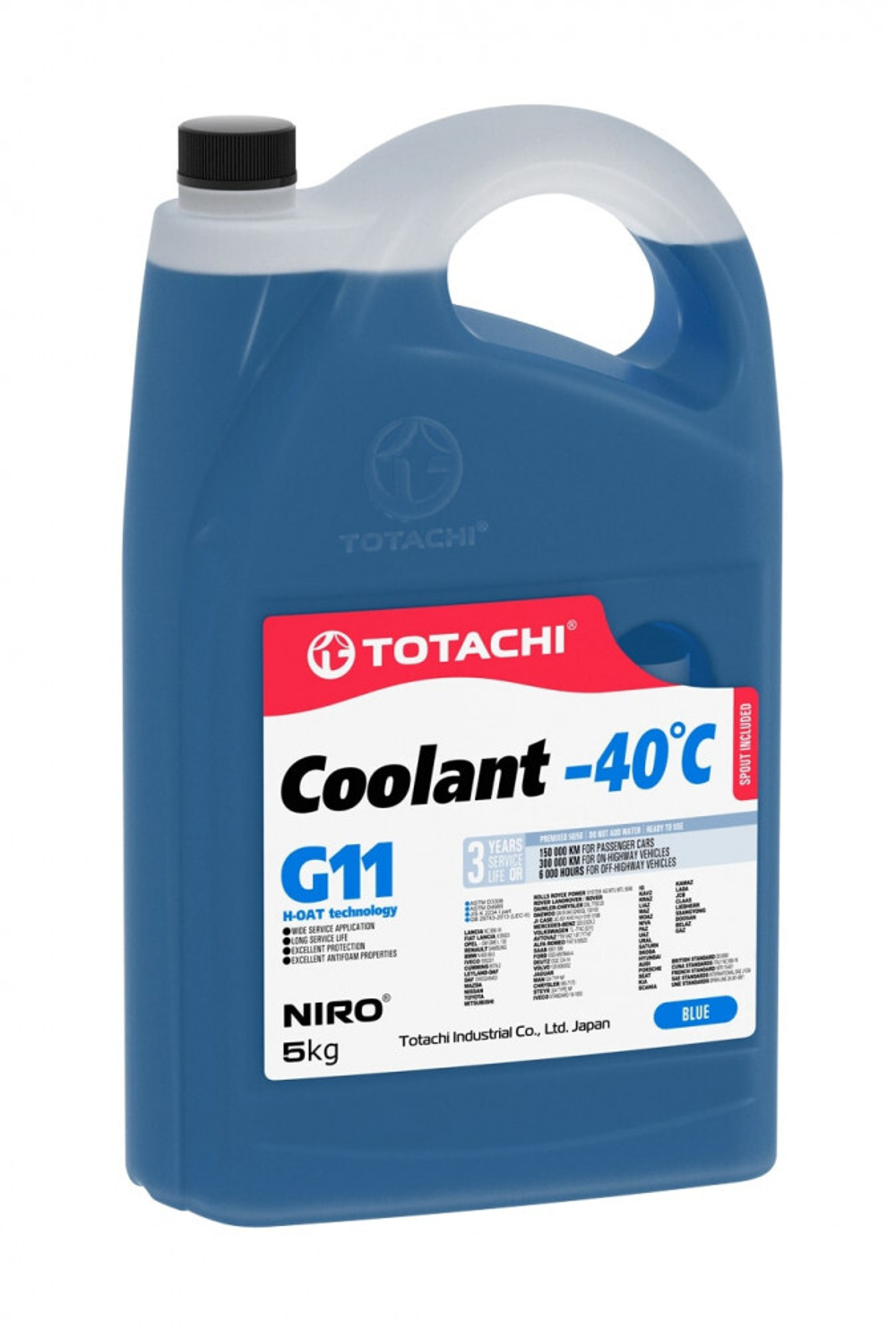 Антифриз TOTACHI NIRO COOLANT BLUE -40C G11 5кг голубой