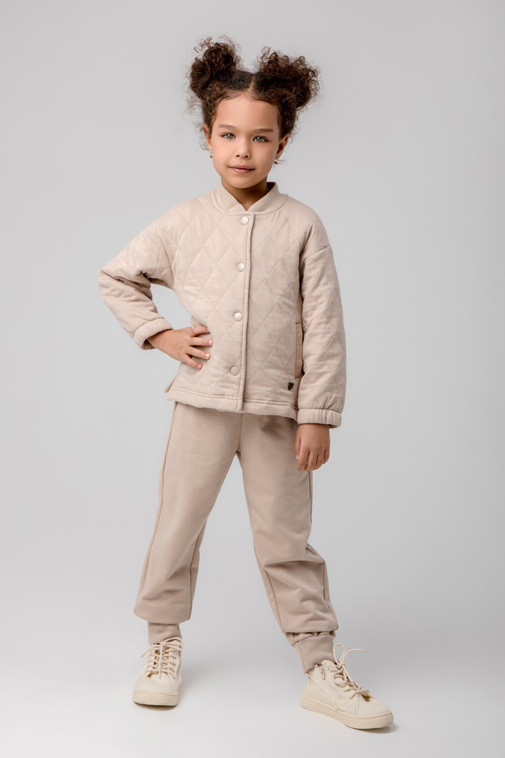 КР 400520/темно-бежевый к369 брюки для девочки Crockid.
