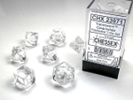 Chessex 7-dice set Clear/White
