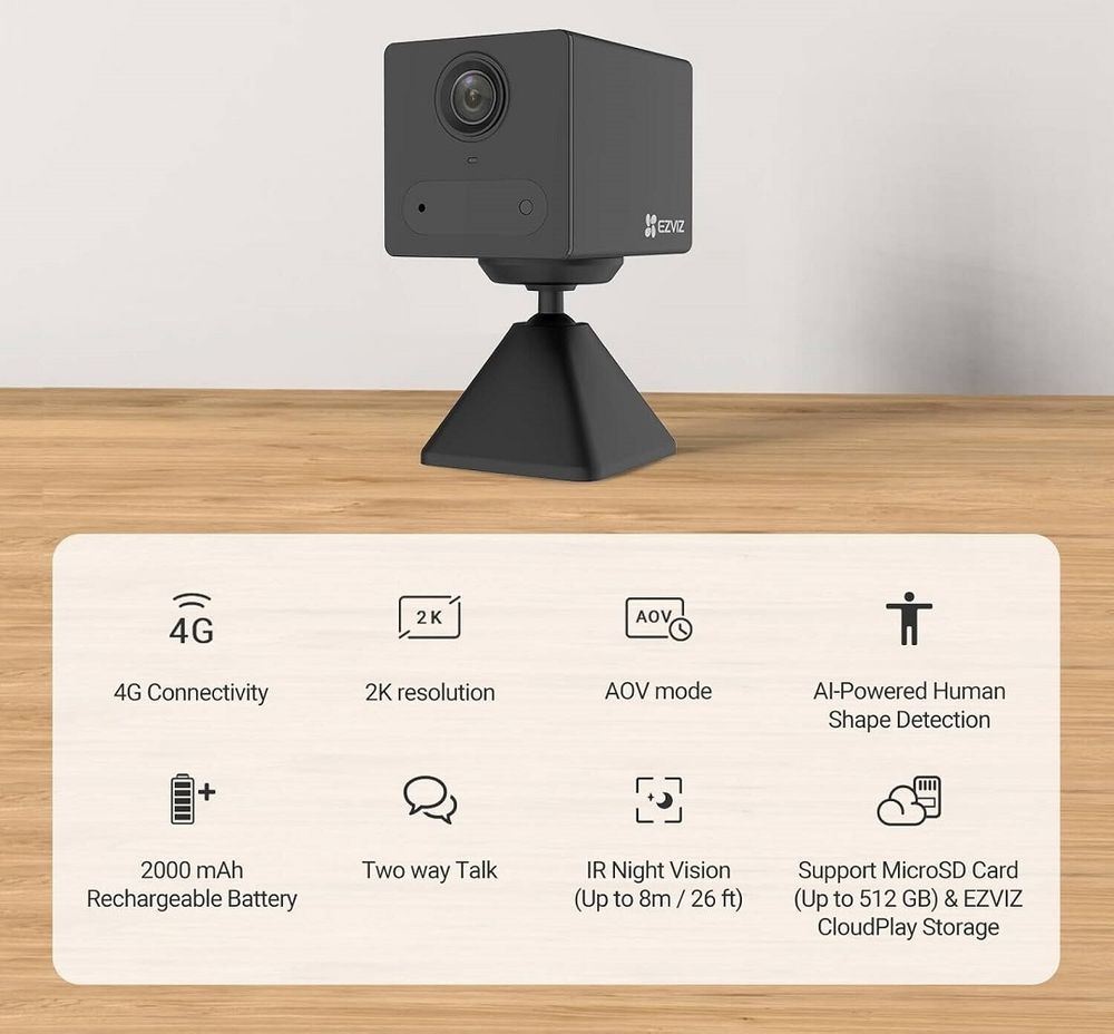 Автономная 4G камера Ezviz CB2 (4G, 3MP)