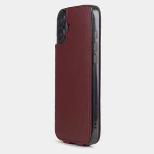 Чехол для iPhone 17 из кожи теленка, бордового цвета
