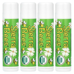 Sierra Bees, Органические бальзамы для губ, мятный взрыв, 4 штуки в упаковке весом 0,15 унции (4,25 г) каждая