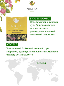 Niktea Krasnaya Polyana / Красная Поляна, чай зелёный в пакетиках, 2 x 25 шт.