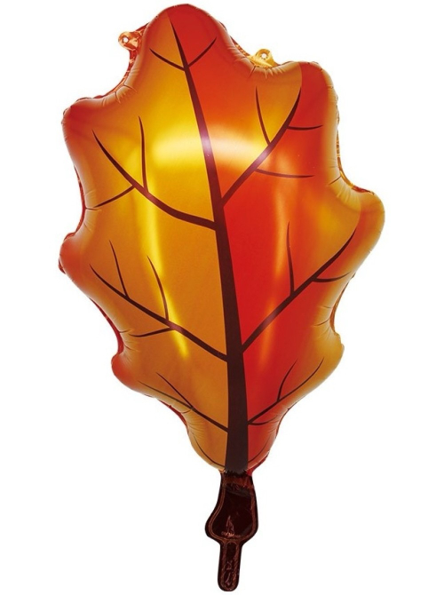 Шар фольга фигура 69см Дубовый лист оранжевый
