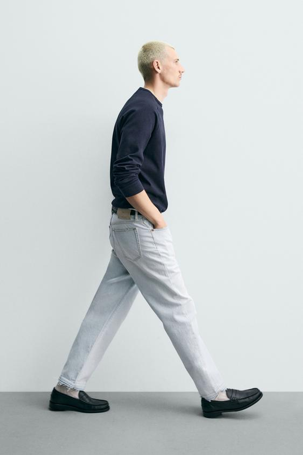 ZARA ДЖИНСЫ STRAIGHT ДЛИНОЙ ДО ЩИКОЛОТКИ, ГОЛУБОЙ