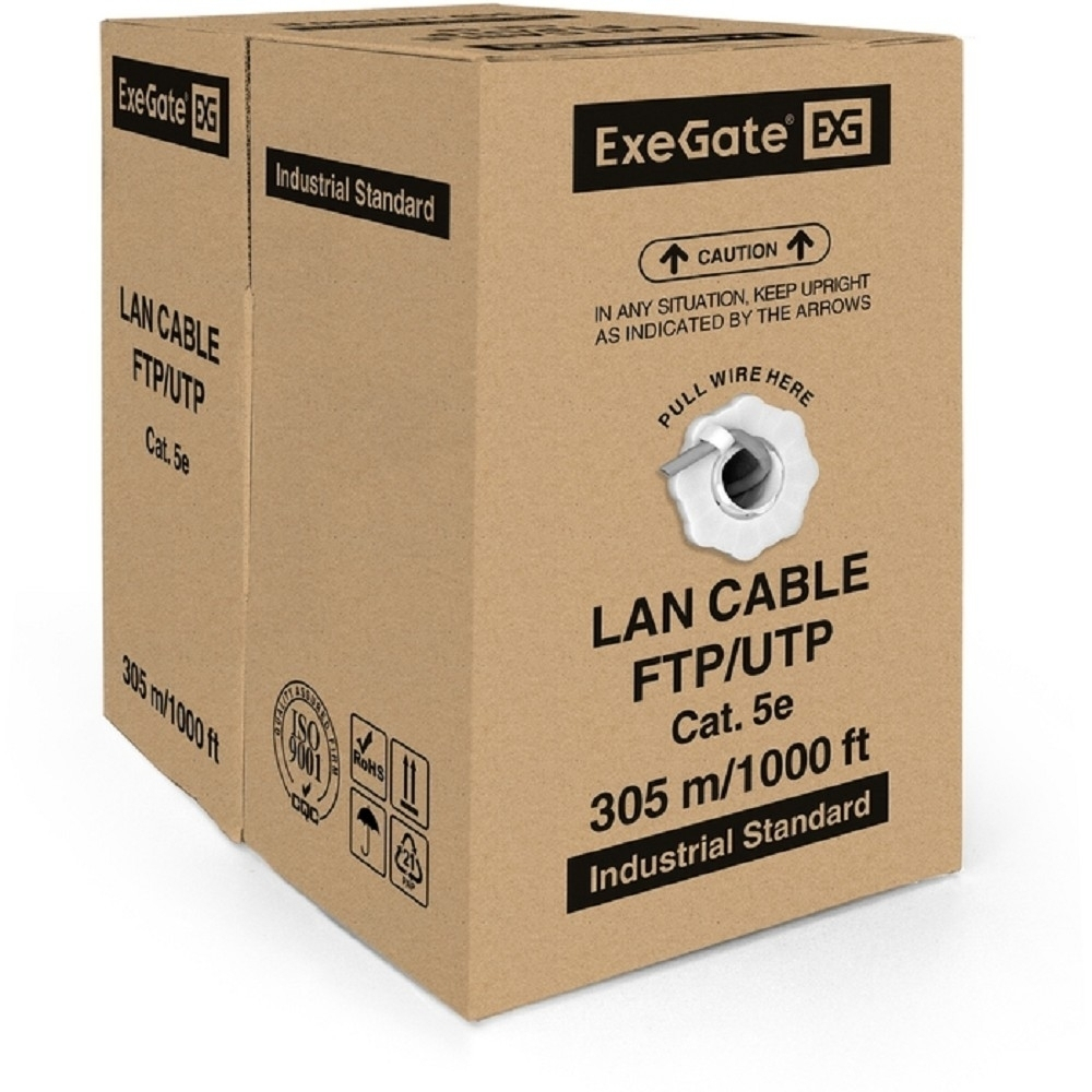 Exegate EX138967RUS Кабель FTP 4 пары кат.5e Exegate Special медь, экран, 305м pullbox, серый